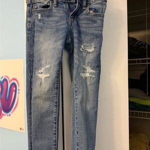 Distressed Blue Jeans